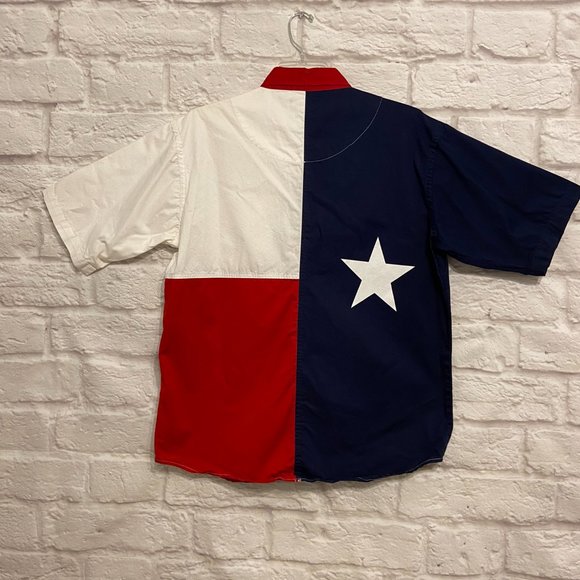 REDHEAD Mens TEXAS SHIRT Size Large Star Cotton Short Sleeves Pocket Mens - Picture 7 of 8
